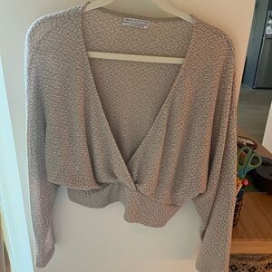 Urban Outfitters Beige V-Neck Sweater